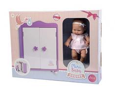 Falca 28006 - Armadietto in Legno Mini Baby Coquet, 28 cm, con Bambola, Multicolore