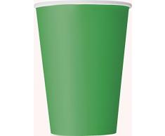 Unique Party 31857, Bicchieri di Carta, Verde, 355 ml, Confezione da 10
