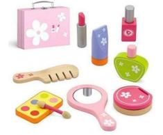 Top Race Set di cosmetici per bambini da 9 pezzi, pezzi di legno con custodia, kit di bellezza per bambini fingere giochi di ruolo, set di giochi di trucco di bellezza TR-W500