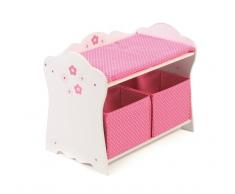Chic 2000 Gmbh Doll MOBILI fasciatoio per Bambole in Legno Bianco / Rosa