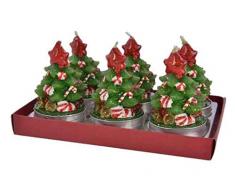 Kaemingk Confezione 6 Forma di Albero Natale Candele, Multicolore, 8719152938728
