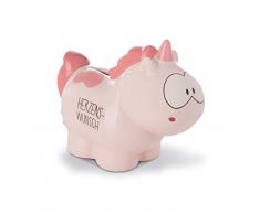 NICI 42519 - Salvadanaio a Forma di Unicorno Merry Heart, 7,5 x 12 x 16,5 cm, Colore: Rosa