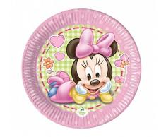 Procos- Piatto 20 cm Baby Minnie, Multicolore, 5PR84350