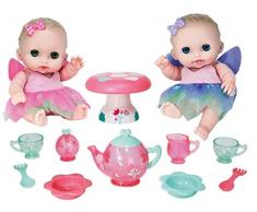 JC TOYS – Bambola Corpo Gomma. 2 Munecas Abito Fatine.con Set Te e Tavolo. , Multicolore (16957)