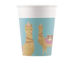 Procos- Bicchieri Plastica 200 ml, Llama, 8 Pezzi, Multicolore, PR89736