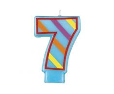 Unique Party 37557 - Candela di Compleanno Decorativa Numero 7