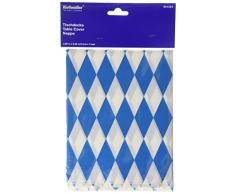 Amscan International - Tovaglia di plastica per feste in stile bavarese, 2,6 m x 80 cm (Blu/bianco)