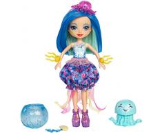 Enchantimals- Bambola Jessa la Medusa Cambia Colore e Cucciolo del Mare, Blue, FKV57