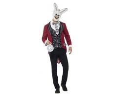 Smiffys Mens Deluxe Bianoc Rabbit Costume, giacca, gilet, maschera e orologio da tasca, Dimensioni: XL, 46826