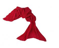 OOTB Coperta Soft Rossa, Sirena, 100% poliacrilico, ca. 400 g, ca. 140 x 70 cm