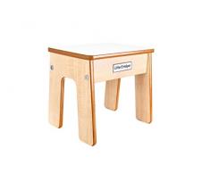 Little Helper - FunStool Sedia e Sgabello in Legno per Bambini, Bianco