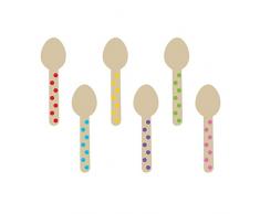 Amscan International 437003 Rainbow mini cucchiai in legno