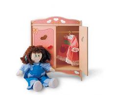 Dida - Armadietto delle Bambole in Legno con grucce - Decoro: Rosa
