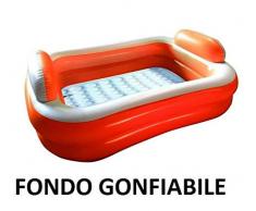 B.T.X. Soc..- Piscina Rettangolare con Cuscino, Multicolore, BTX028