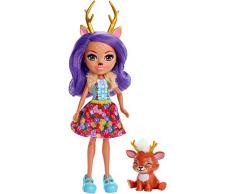 Enchantimals-FXM75 Danessa Il Cerbiatto con Amico Cucciolo, Bambola da 15 Cm con Accessori, e Sprint Animal Friend Figura, Multicolore, FXM75
