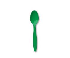 Creative Convertting Cucchiaio plastica Verde Smeraldo Emerald Green, Taglia Unica