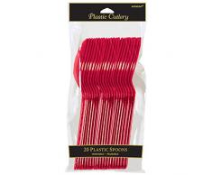 Amscan International Cutlery Cucchiai (Pack of 20 Apple Rosso)