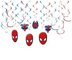 Festone Spirale Spiderman Addobbi Festa Bambini Uomo Ragno Party Compleanno