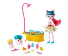 Enchantimals- Bagnetto dei Maialini Playset con Bambola e 11+ Accessori, Giocattolo per Bambini 3+ Anni, Multicolore, GJX36
