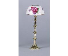 Kahlert Licht 0102295 - Lampada a Stelo con Base in Ottone, Colore: Bianco con Rose