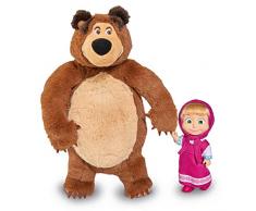 Simba- Masha Minidoll Classica con Orso Peluche di 25 cm, Colore Nylon/a, 109301072