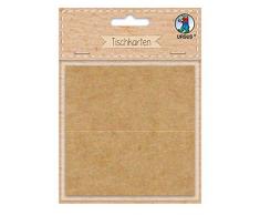 URSUS 90720000 - Segnaposto in Cartone Kraft, 200 g/mq, Circa 5 x 10 cm, 12 pz, Marrone