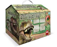 Multiprint Casetta 7 Timbri per Bambini Dinosauri, 100% Made in Italy, Set Timbrini Bimbi Personalizzati, in Legno e Gomma Naturale, Inchiostro Lavabile Atossico, Idea Regalo, Art.09220