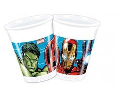 Procos- Bicchiere Plastica 200 Ml Avengers Mighty, Multicolore, 5PR87964