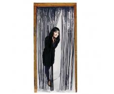 Tenda a fili per porta in alluminio nera