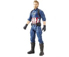 Avengers- Statuetta Marvel Infinity War Series Capitan America con Titan Hero Power FX Port, Colore Blu, 0, E1421EL2