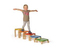 Erzi- Sgabelli Colorati Esercizi Equilibrio, Multicolore, 46226