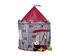 Relaxdays 10022457 Tenda Gioco per Bambini a Castello Casetta Giocattolo per Bimbi da 3 anni HxLxP: 125 x 105 x 105 cm Grigio