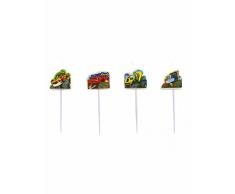 Amscan- Set di 4 candele Pics Blaze e Les Monster Machine, 9901364, multicolore