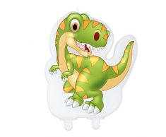 Big Party Candela a Forma di Dinosauro T-Rex, Colore Verde, 73586_FB