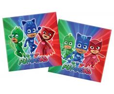 Confezione tovaglioli pj masks super pigiamini 33x33 cm 20 pezzi
