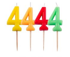 Candela con numero 4 colore neon
