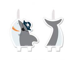 Amscan International 172219 - Candele per festa Ahoy Birthday, confezione da 2