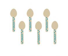 Amscan International 437004 Blue buffet mini cucchiai in legno