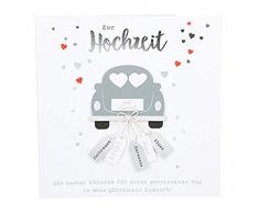 Depesche 8211.046 - Biglietto di Auguri con Decorazione Glitterata, per Matrimonio, Multicolore
