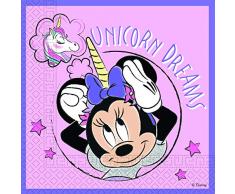Procos Tovaglioli Disney Minnie Mouse Unicorn, 20 Pezzi, Colore Viola, Rosa, 90330