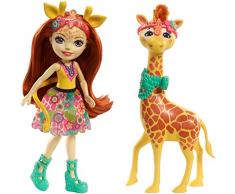 Enchantimals FKY74 - Gillian la Giraffa - Bambola e Cucciolo Cavalcabile