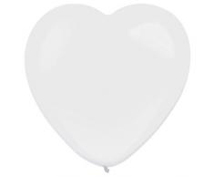 amscan 9905694 - 50 Palloncini in Lattice Heart Standard, Colore: Bianco