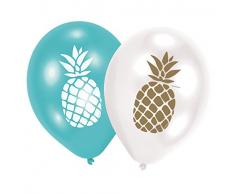 amscan 9903315 - Set di 6 Palloncini Pineapple Vibes