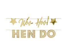 Neviti 776131 Woo Hoo - Ghirlanda di bandierine di carta, 200 x 14 cm, colore: Oro
