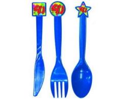 feestartikelen.nl Set di Posate per 50° Compleanno, 24 Pezzi, Colori Assortiti