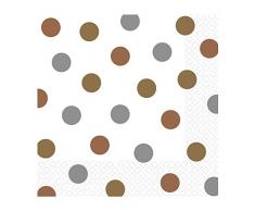 Amscan International 511661 33 cm misti metalli puntini tovaglioli