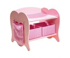 small foot 4724 Fasciatoio in legno, con 2 scatole in tessuto, una borsa in tessuto e coperta, per bambole fino a 50 cm, a partire da 3 anni.