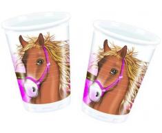 Procos- Bicchieri Plastica 200 ml, Horses, 8 Pezzi, Multicolore, PR81082