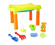 BIECO 06000943 - Sabbia e Giochi dAcqua Tavolo con Giocattoli di Sabbia, 11-Parte, Multi-Colored