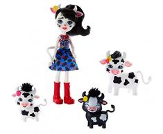 Enchantimals- Cambrie Bambola con Famiglia di 3 Cuccioli di Mucca, Giocattolo per Bambini 4+ Anni, Multicolore, GJX44
